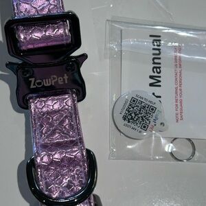 Chrome Purple Dog Collar Lg